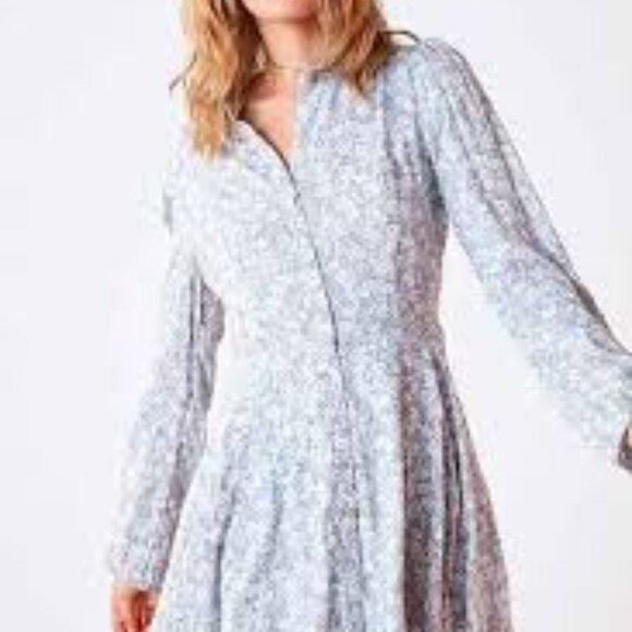 Kimchi Blue Sabrina Floral Mini Shirt Dress - Size 10 - EUC - Picture 8 of 8